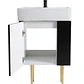  Vanitorio A Piso Negro 50 cm Con Botiquin Y Espejo LED Con Reloj Digital - Miniatura 5