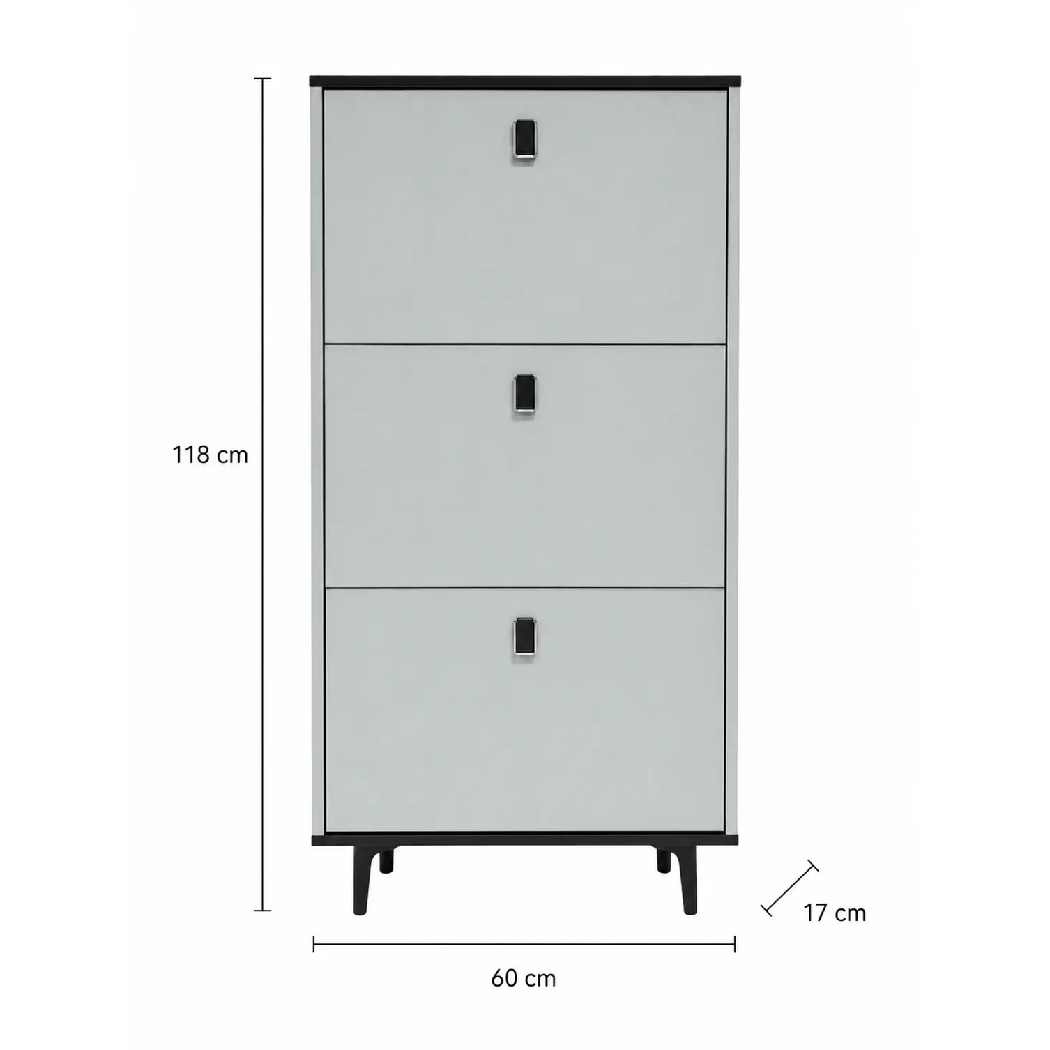 Mueble Zapatero Organizador 3 Niveles Blanco Con Gris Oscuro 118x60x17 cm 2