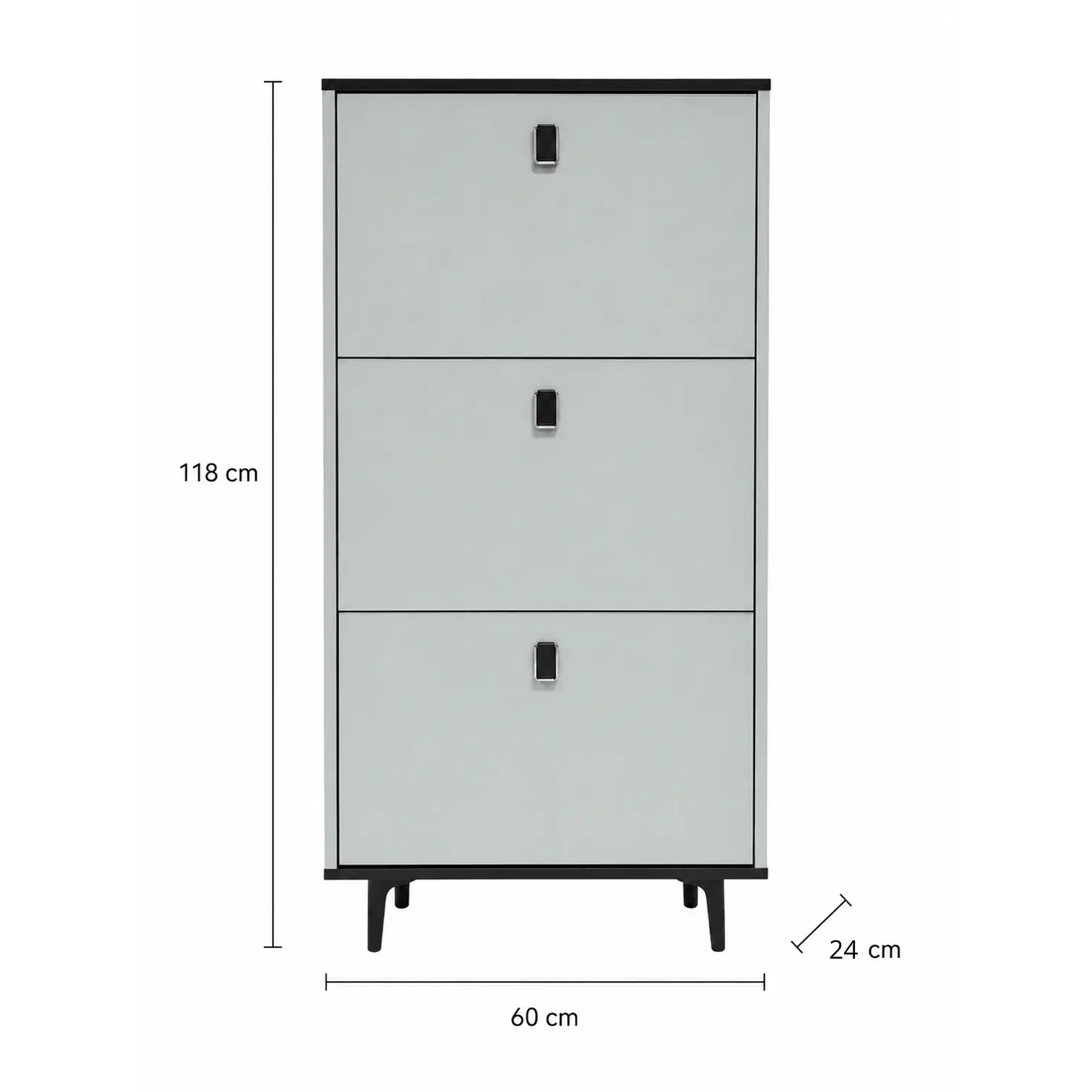 Mueble Zapatero Organizador 3 Niveles Blanco Con Gris Oscuro 118x60x24 cm 2