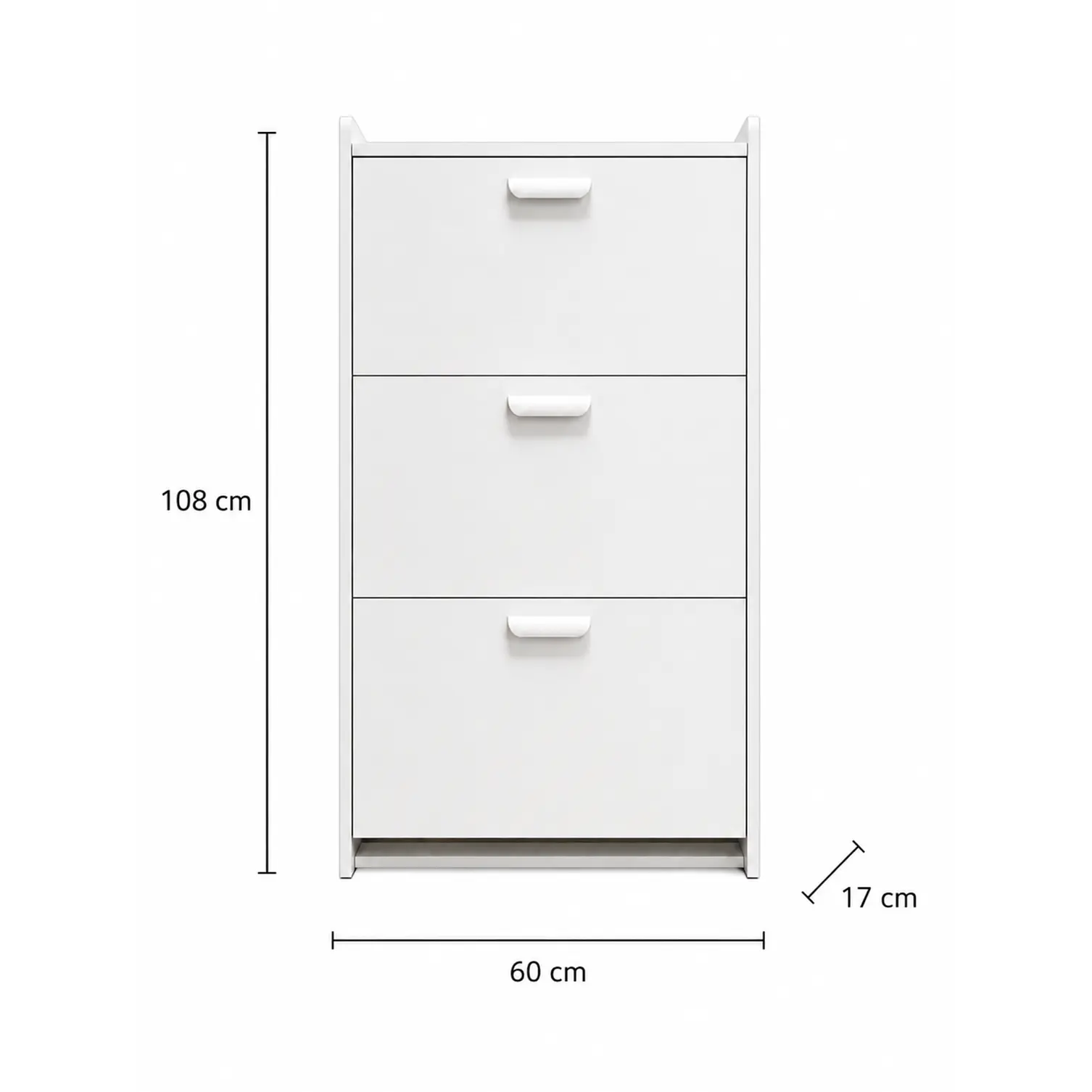 Mueble Zapatero Organizador 3 Niveles Blanco 108x60x17 cm 2