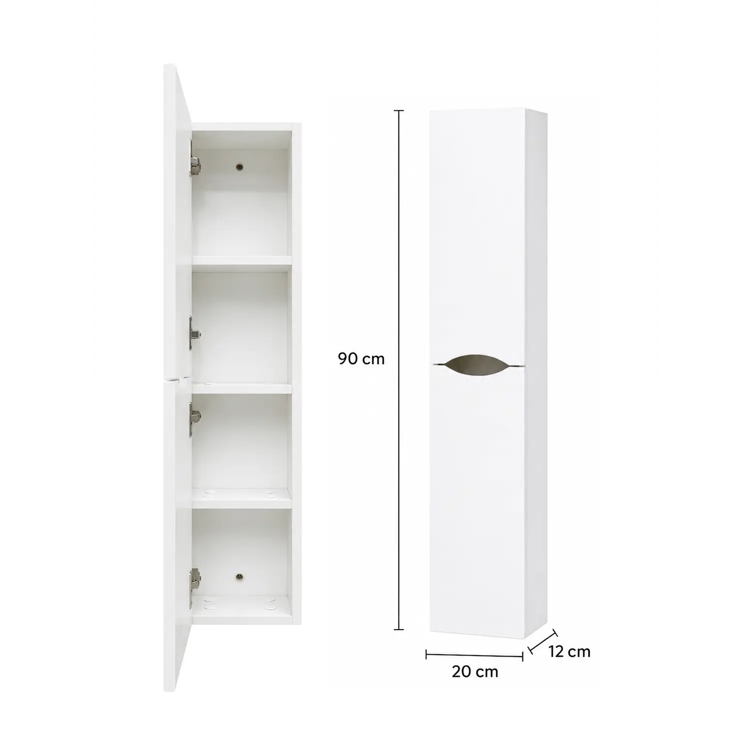 Vanitorio Flotante Completo Blanco 80 cm Con Espejo LED Y Estante 3