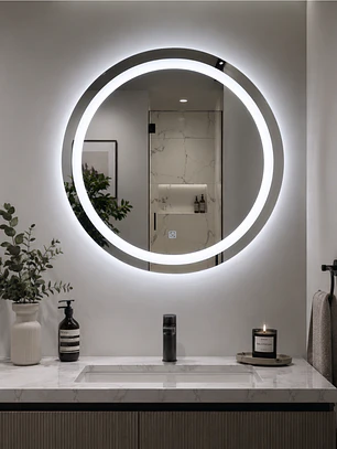  Espejo LED Redondo Sin Marco 60 cm