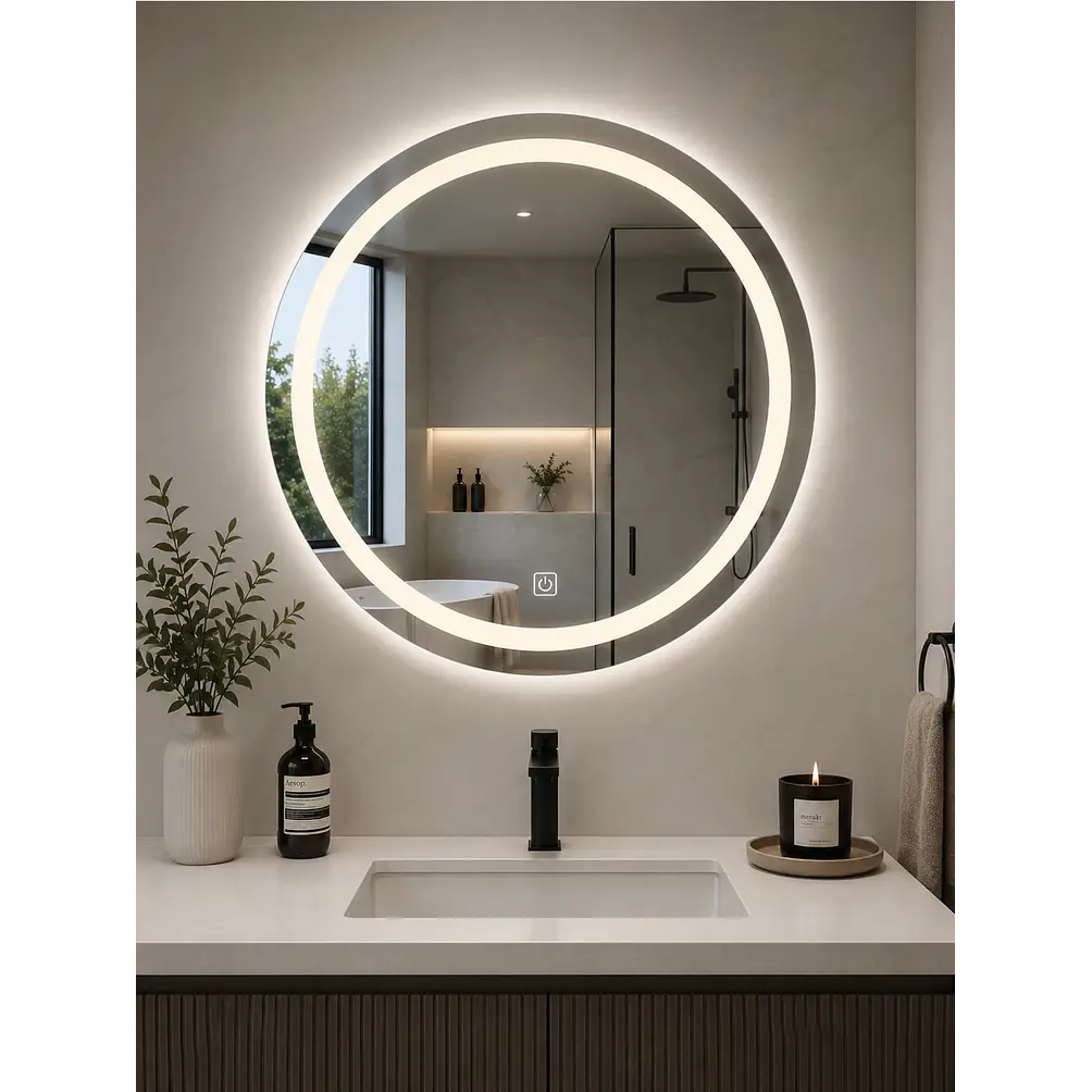  Espejo LED Redondo Sin Marco 60 cm 3