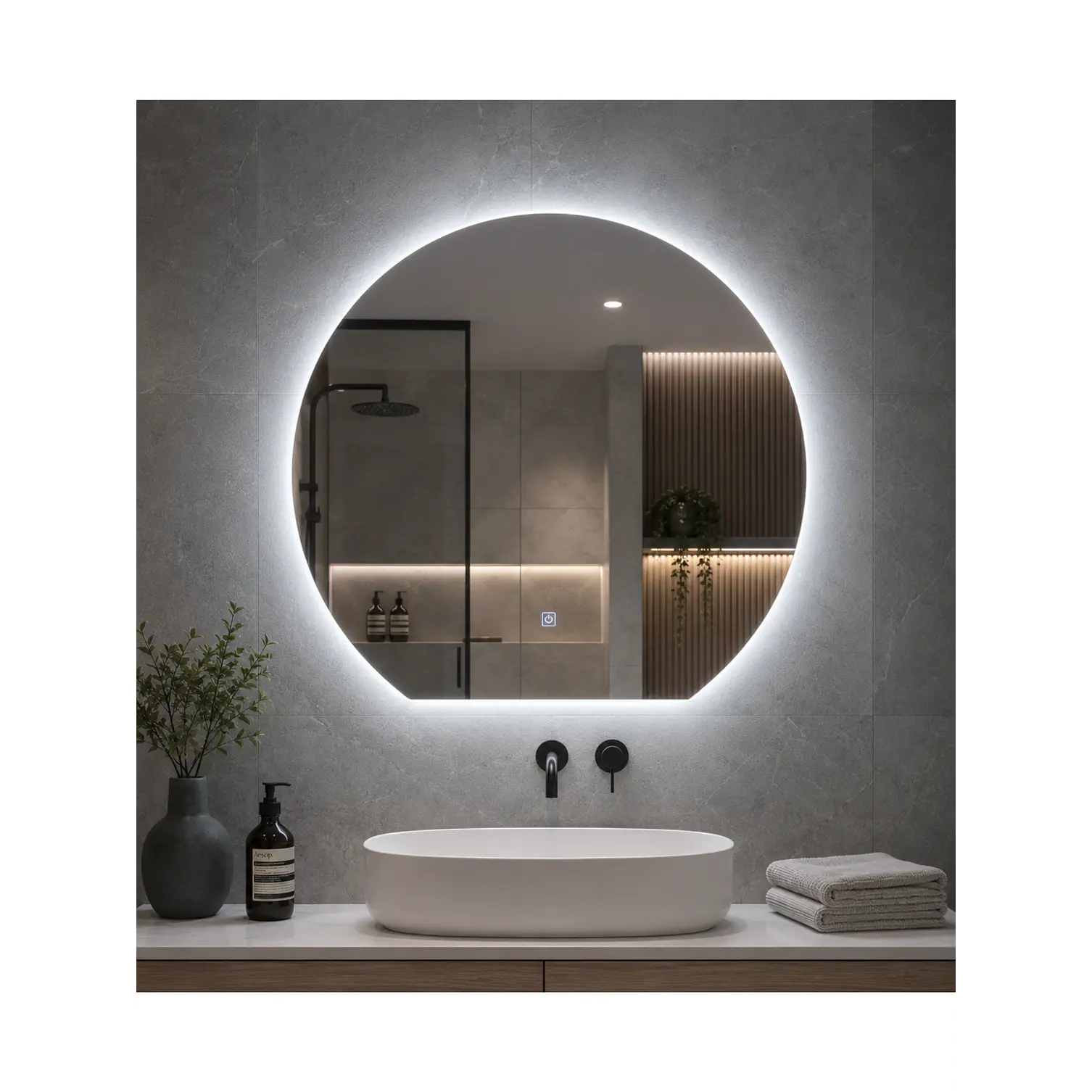 Espejo Led Menguante L12 Sin Marco 70x80 cm 2