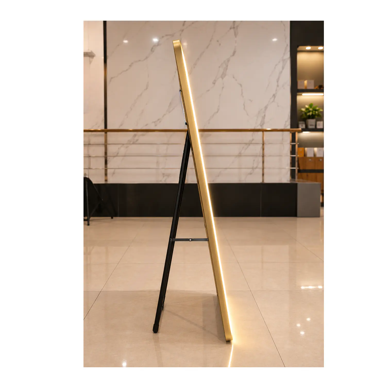 Espejo LED de Cuerpo Entero L08 Gold 70×150 cm con Opción de Pedestal 6