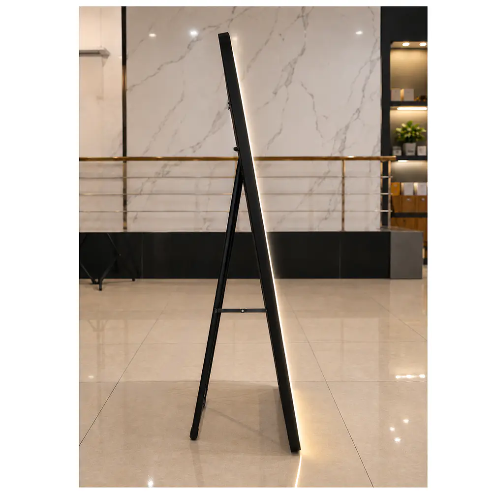 Espejo LED de Cuerpo Entero L08 Negro 70×150 cm con Opción de Pedestal 6