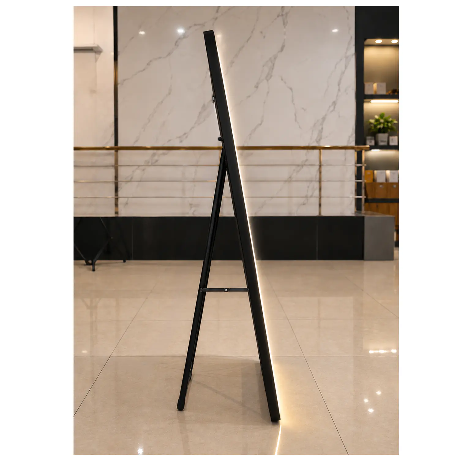 Espejo LED de Cuerpo Entero L08 Negro 70×150 cm con Opción de Pedestal 6