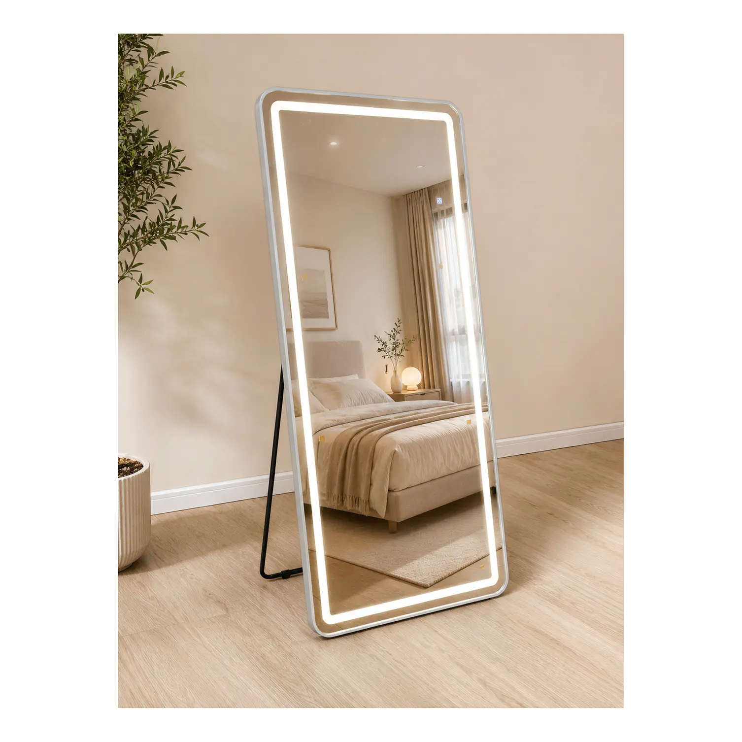 Espejo LED de Cuerpo Entero L08 Silver 70×150 cm con Opción de Pedestal 5