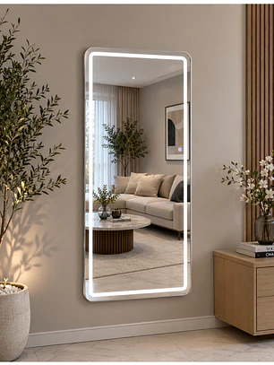 Espejo LED de Cuerpo Entero L08 Silver 70×150 cm con Opción de Pedestal
