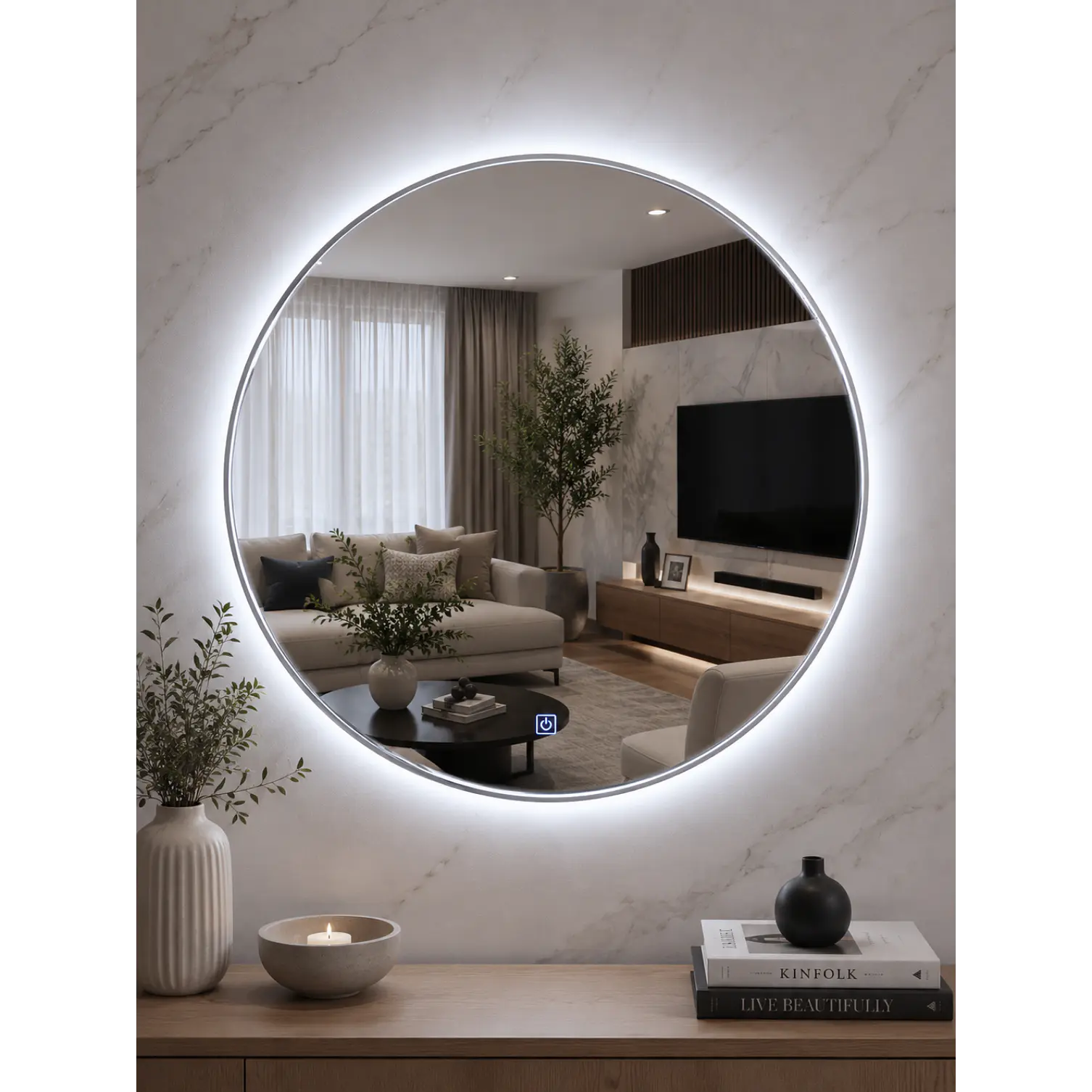 Espejo LED Redondo L02 Silver 70 cm  1