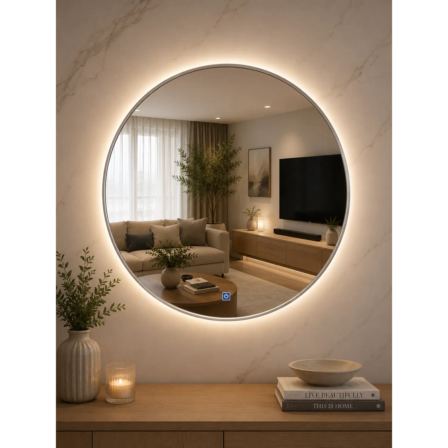 Espejo LED Redondo L02 Silver 70 cm  2