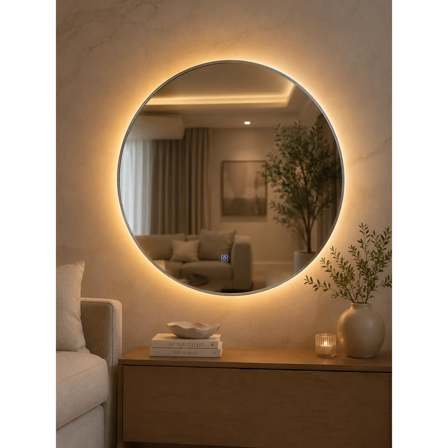 Espejo LED Redondo L02 Silver 70 cm  3