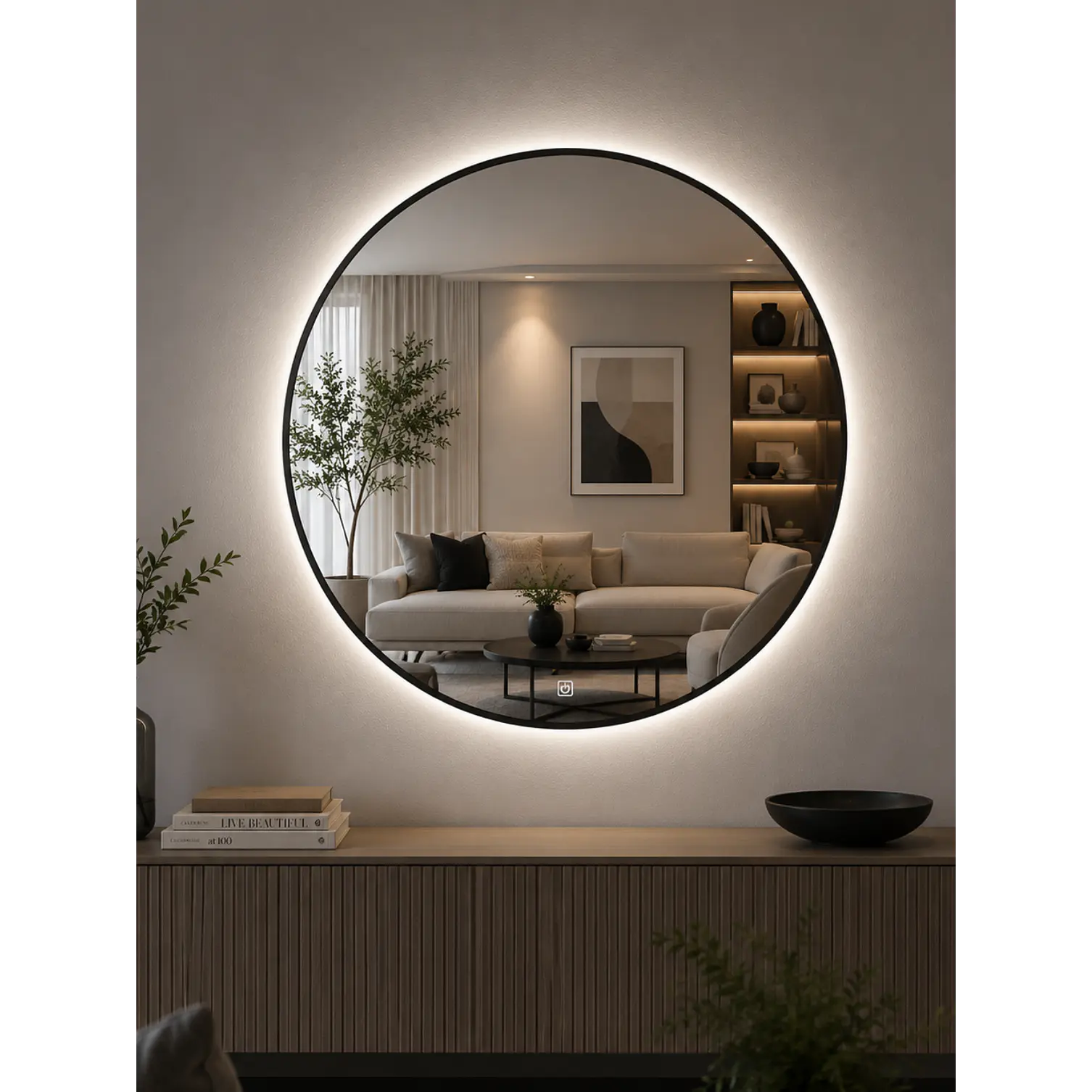  Espejo LED Redondo L02 Black 70 cm  1