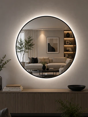  Espejo LED Redondo L02 Black 70 cm 