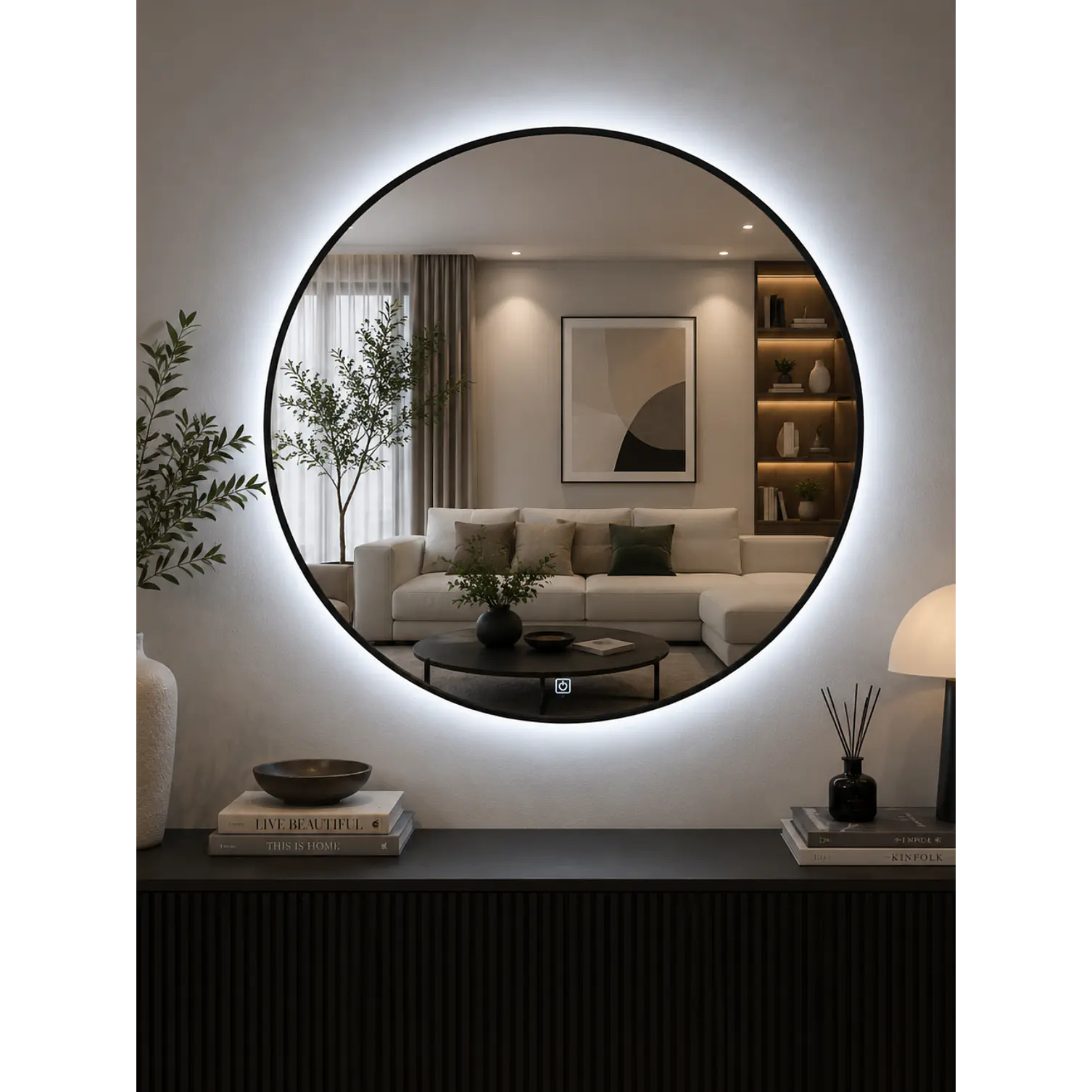  Espejo LED Redondo L02 Black 70 cm  2