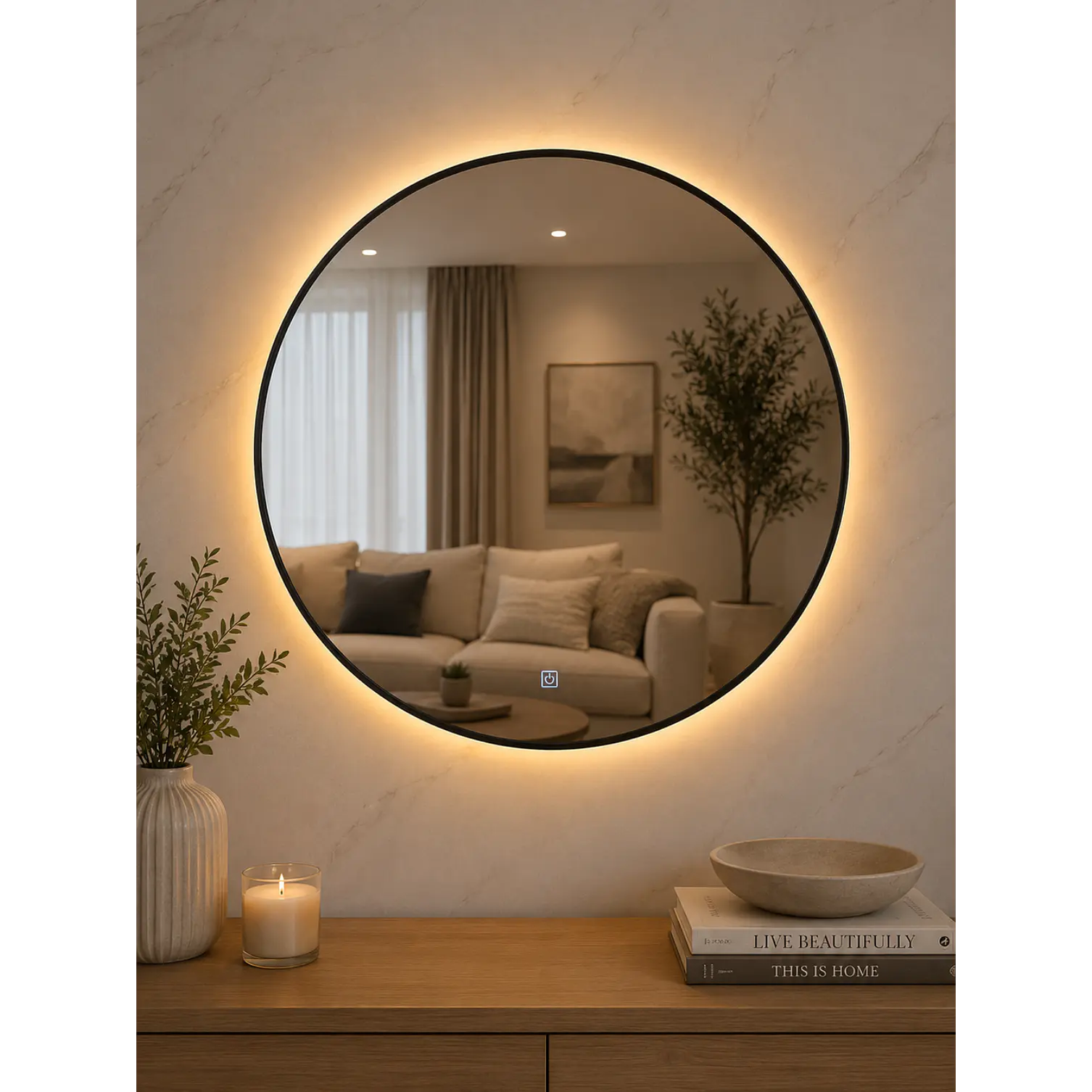 Espejo LED Redondo L02 Black 70 cm  3
