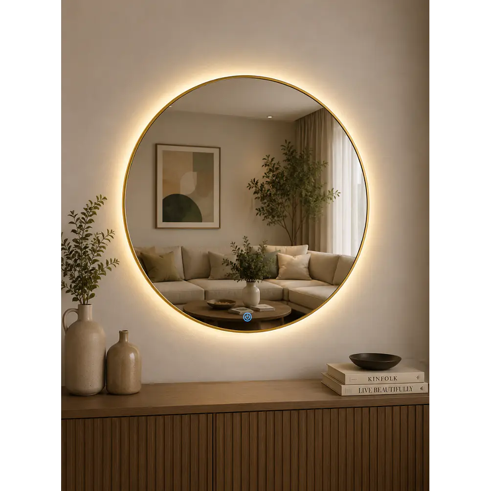 Espejo LED Redondo L02 Golden 70 cm  3