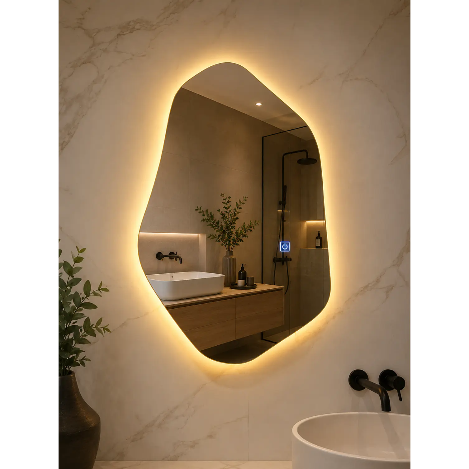 Espejo LED Irregular L14 Sin Marco 80x50 cm 1