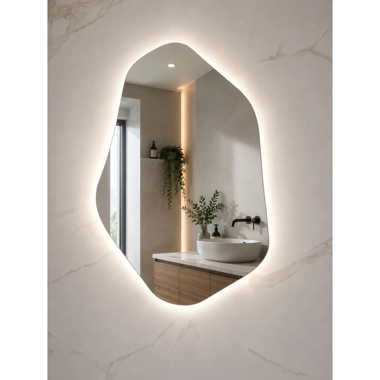 Espejo LED Irregular L14 Sin Marco 80x50 cm 2