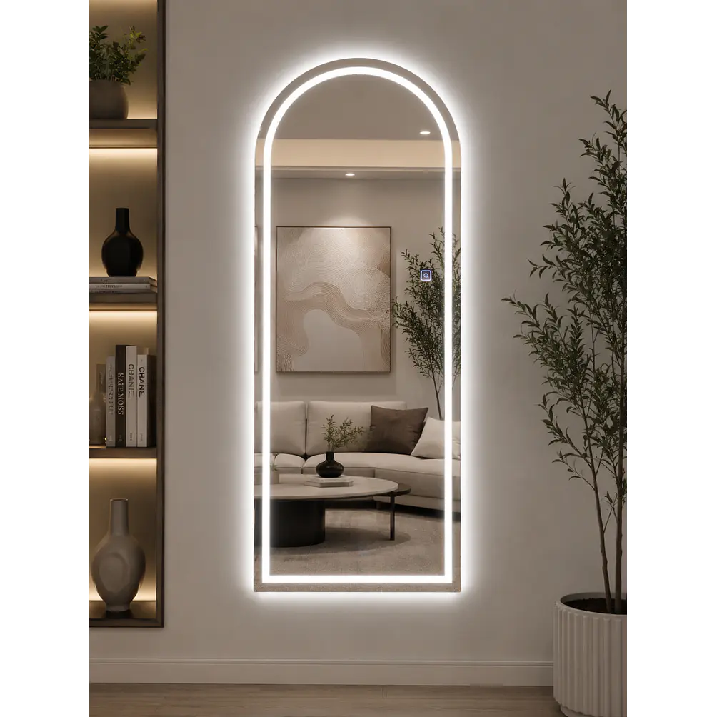 Espejo LED Arco 70x180 cm Sin Marco | 3 Tonos de Luz | Vertical  1
