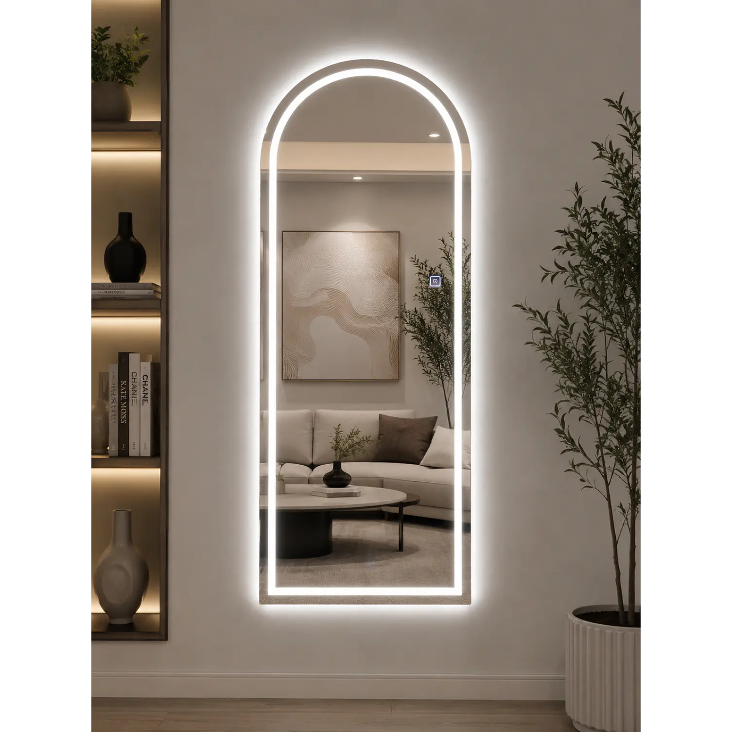 Espejo LED Arco 70x180 cm Sin Marco | 3 Tonos de Luz | Vertical  1