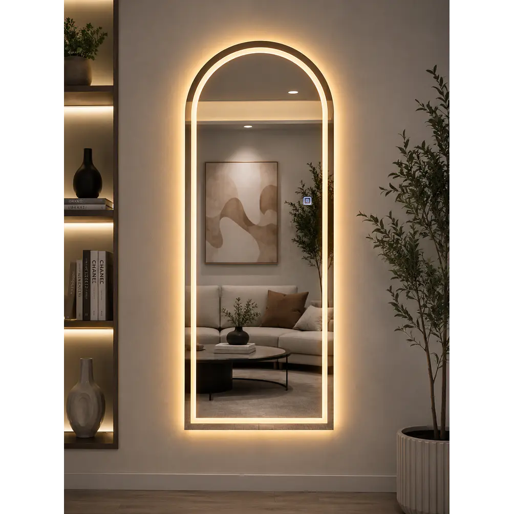 Espejo LED Arco 70x180 cm Sin Marco | 3 Tonos de Luz | Vertical  2