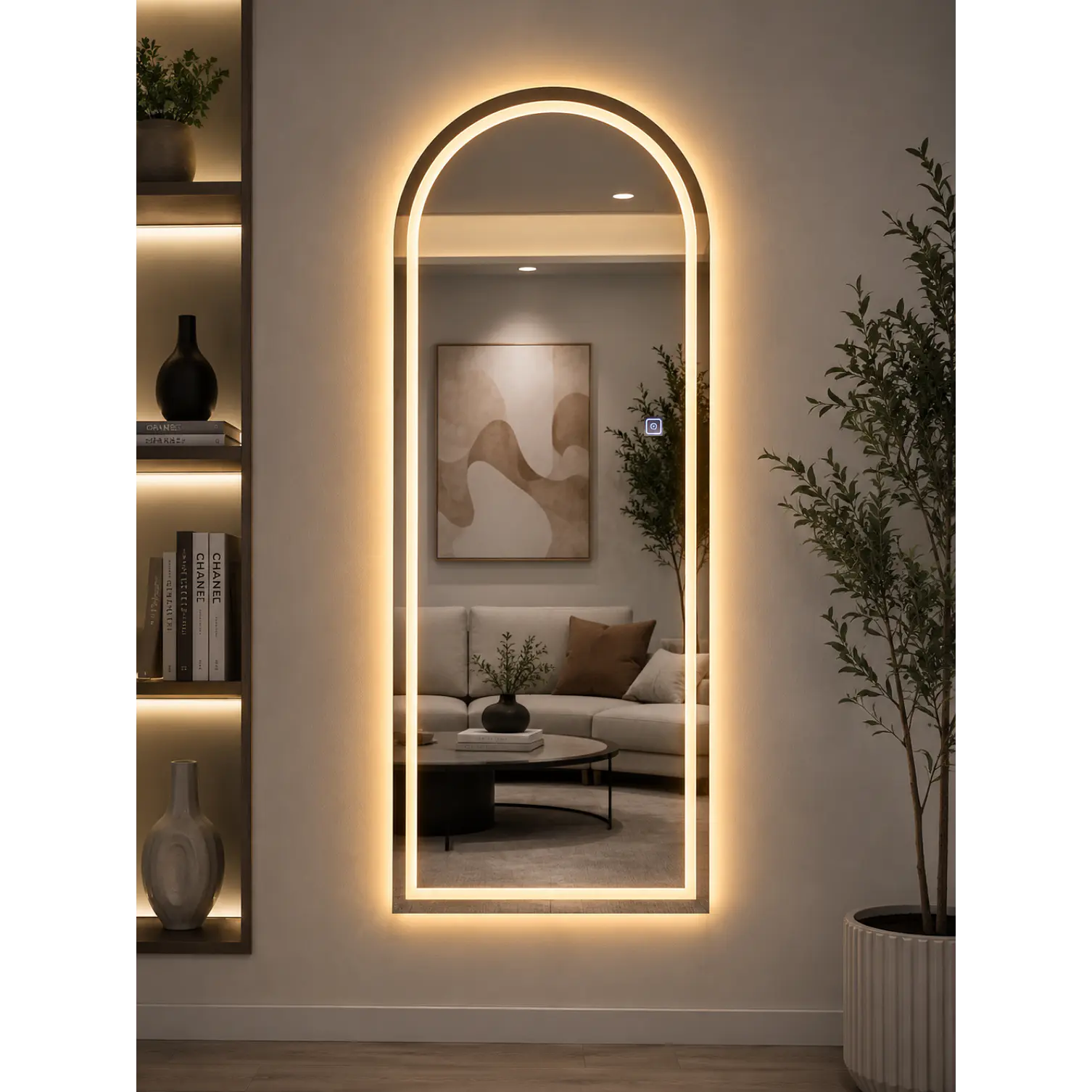 Espejo LED Arco 70x180 cm Sin Marco | 3 Tonos de Luz | Vertical  2