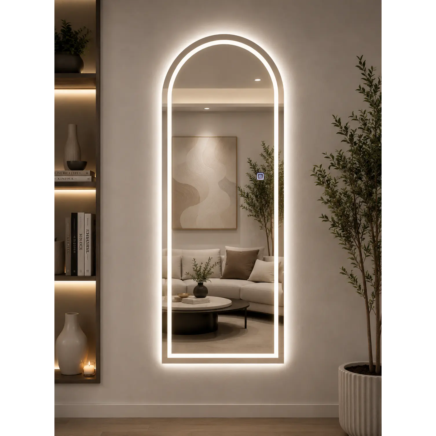 Espejo LED Arco 70x180 cm Sin Marco | 3 Tonos de Luz | Vertical  3