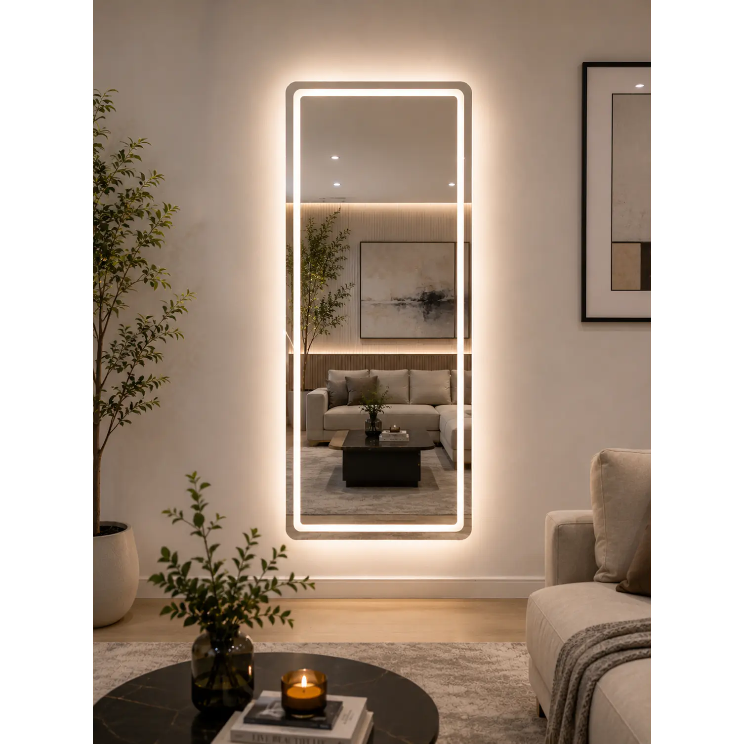 Espejo LED Sin Marco 70x150 cm | 3 Tonos de Luz | Vertical y Horizontal 3