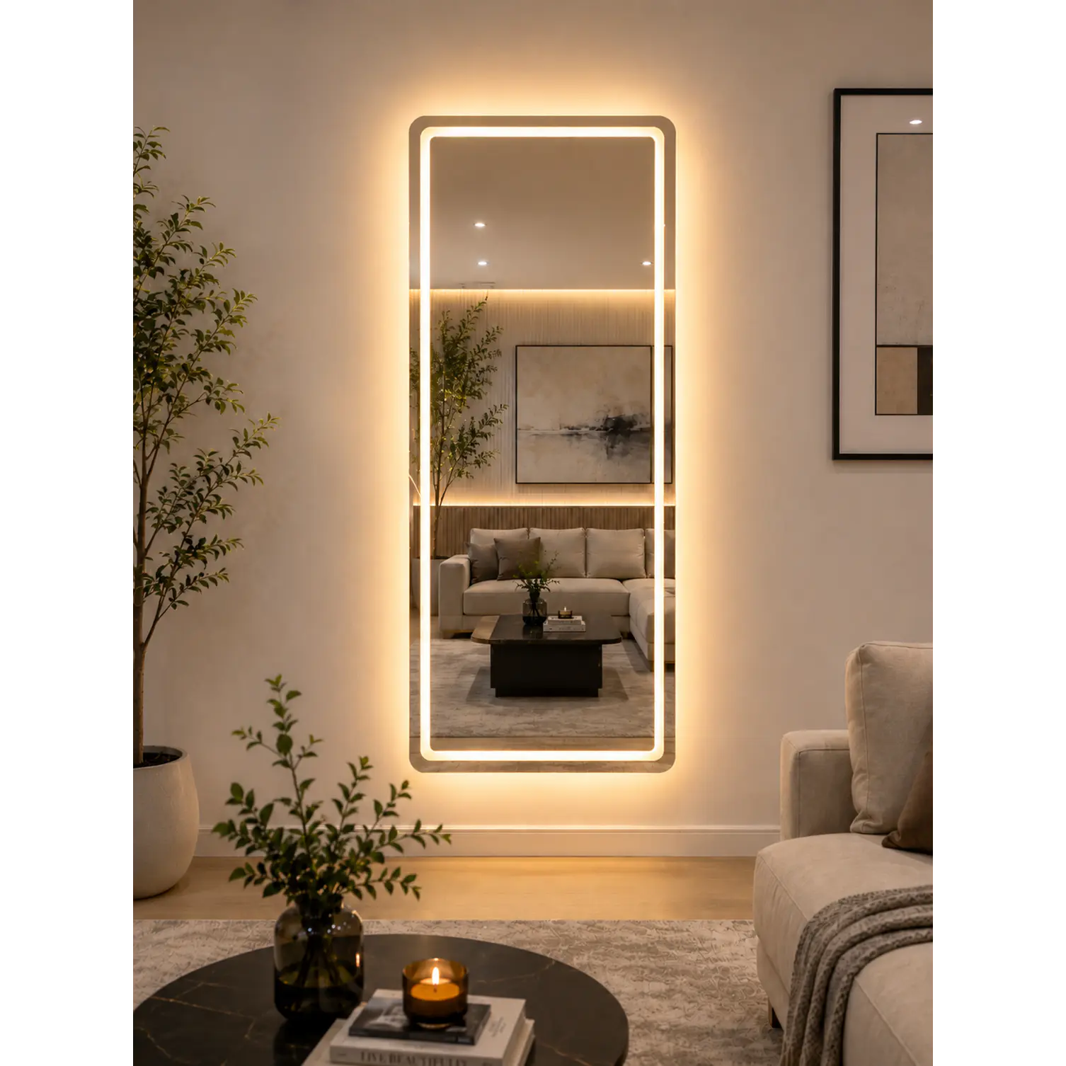 Espejo LED Sin Marco 70x150 cm | 3 Tonos de Luz | Vertical y Horizontal 2
