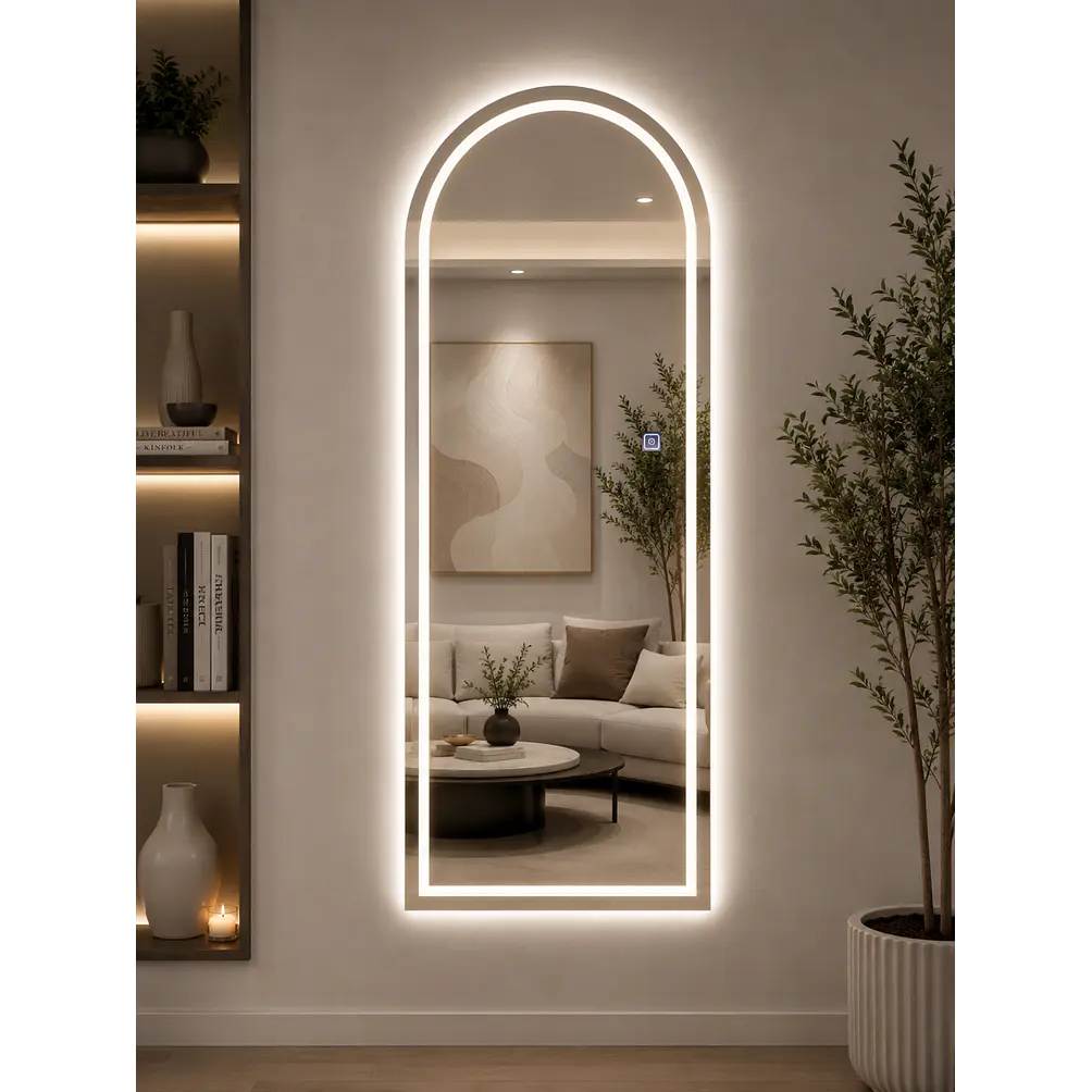 Espejo LED Arco 70x150 cm Sin Marco | 3 Tonos de Luz | Vertical  1