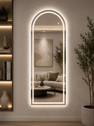 Espejo LED Arco 70x150 cm Sin Marco | 3 Tonos de Luz | Vertical 
