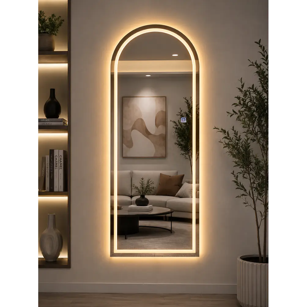 Espejo LED Arco 70x150 cm Sin Marco | 3 Tonos de Luz | Vertical  2