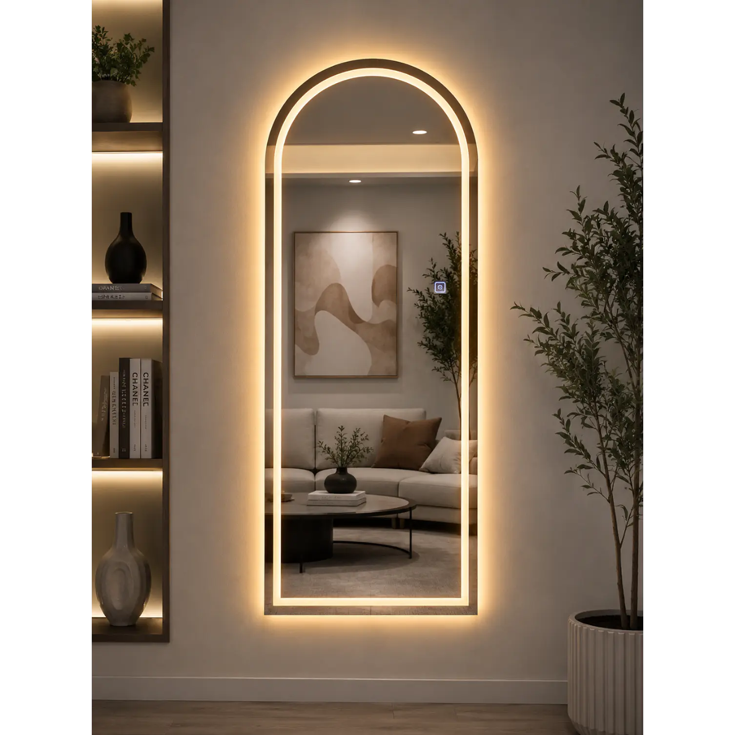 Espejo LED Arco 70x150 cm Sin Marco | 3 Tonos de Luz | Vertical  2