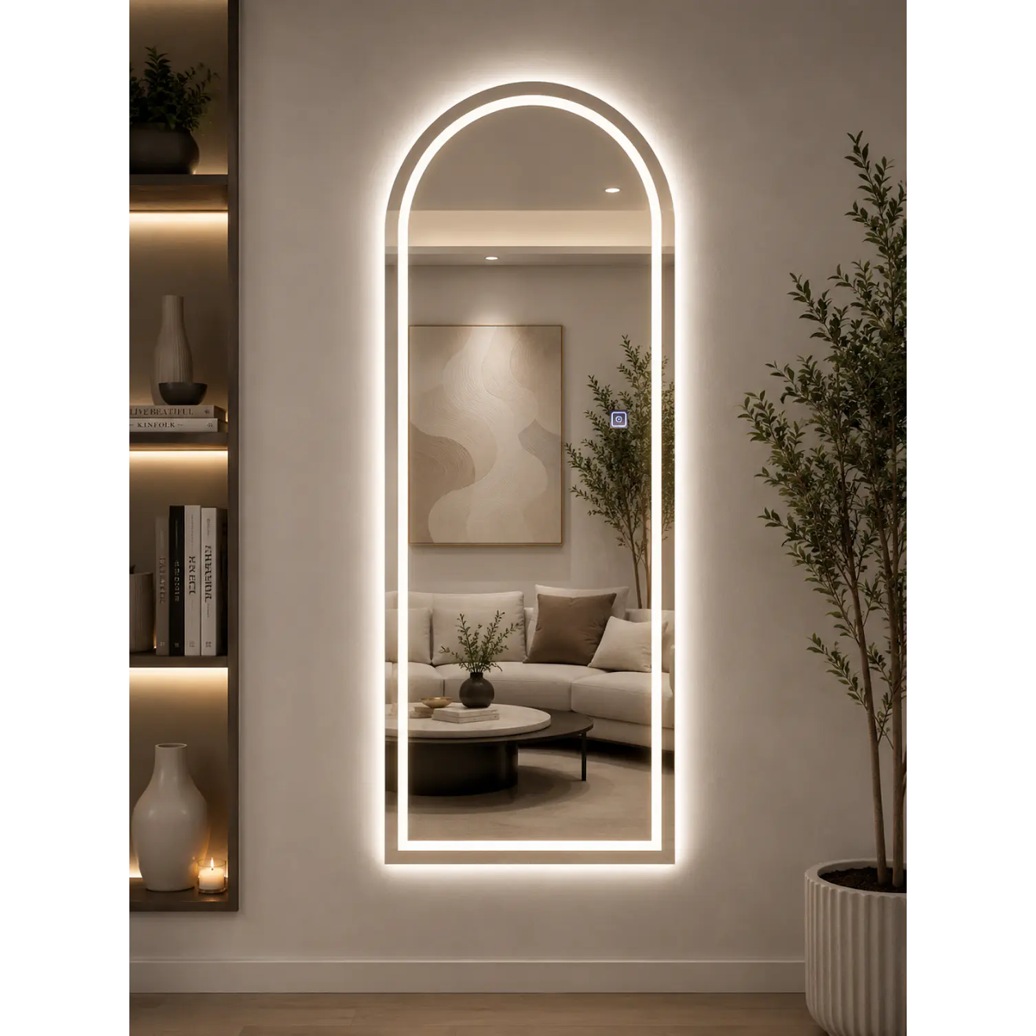 Espejo LED Arco 70x150 cm Sin Marco | 3 Tonos de Luz | Vertical  3
