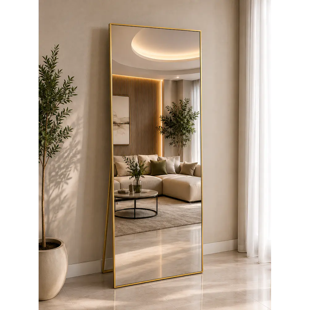 Espejo Cuerpo Entero Pedestal L09 Gold 70x180cm 1