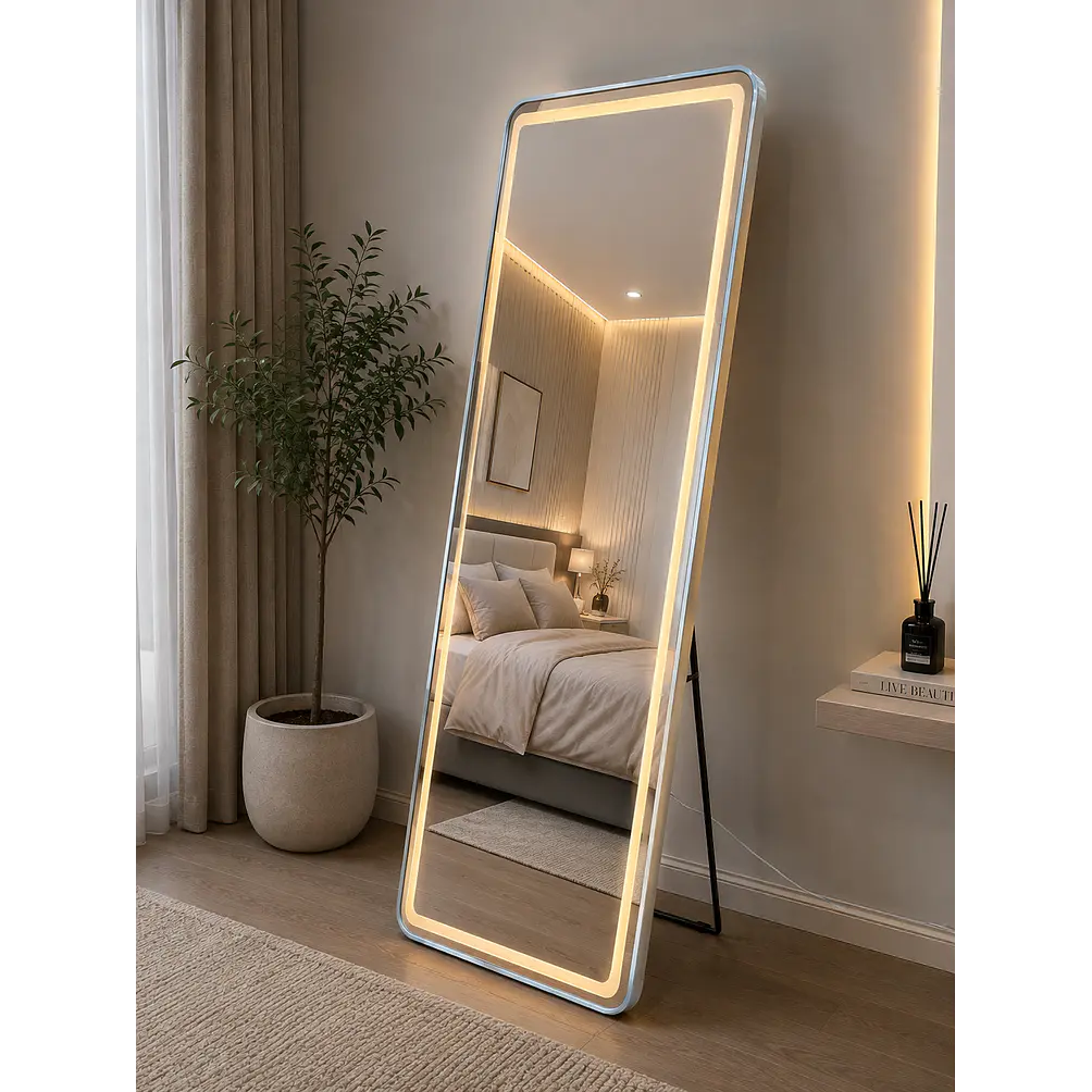 Espejo LED plateado de muro 70x180 cm | Instalación Vertical u Horizontal Con opcion a Pedestal  2