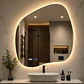  Espejo LED Para Baño Desempañante Con Reloj Digital Sin Marco 68x65 cm - Miniatura 2