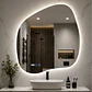  Espejo LED Para Baño Desempañante Con Reloj Digital Sin Marco 68x65 cm - Miniatura 3