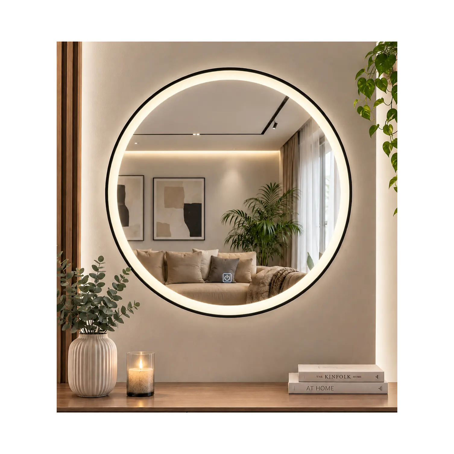 Espejo LED Redondo Black 80 cm 3