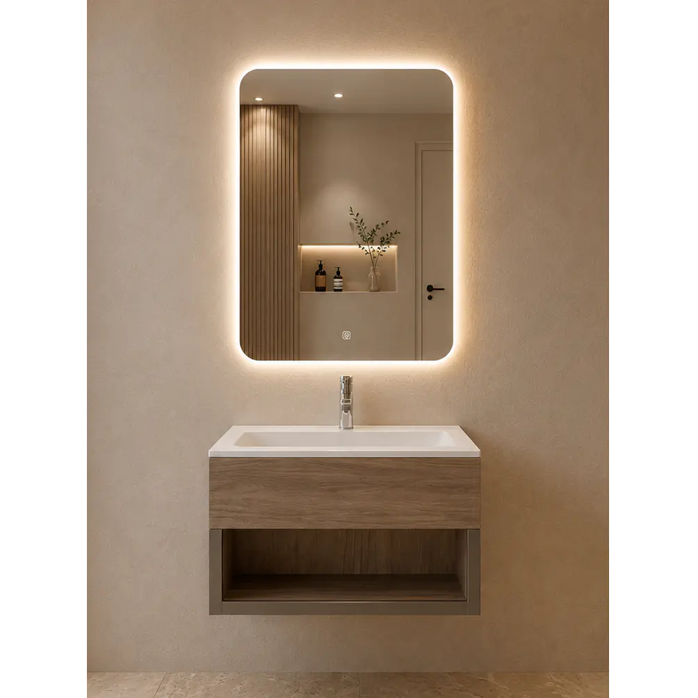 Vanitorio Flotante de 60cm con Espejo LED 1