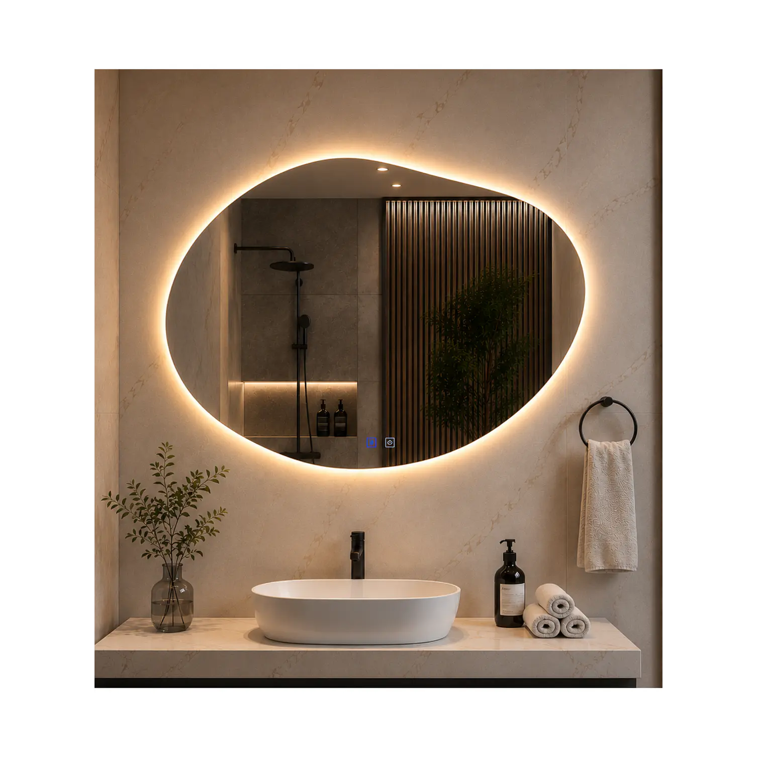 Espejo LED Para Baño Desempañante Sin Marco 60x80 cm 2