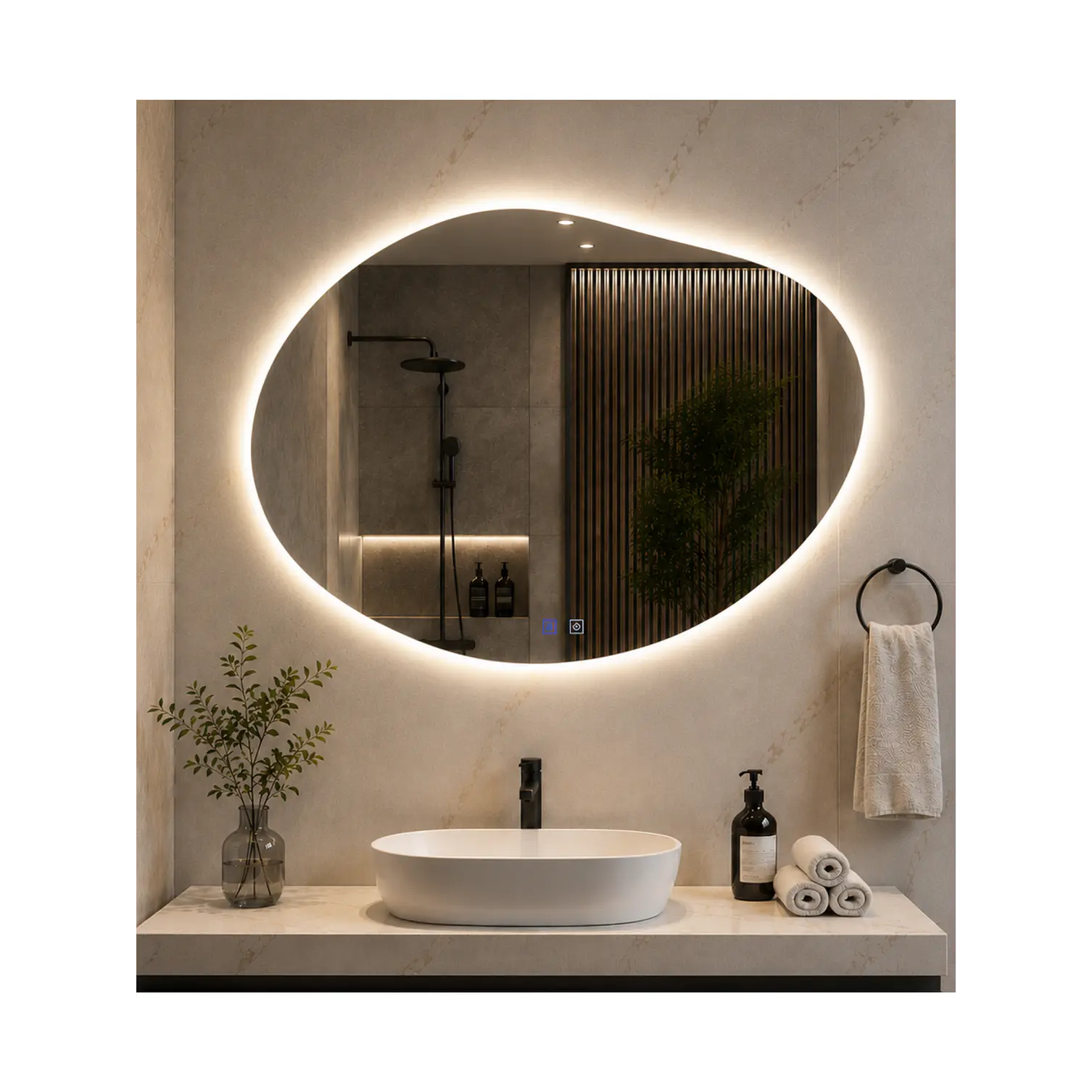 Espejo LED Para Baño Desempañante Sin Marco 60x80 cm 3
