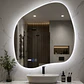  Espejo LED Para Baño Desempañante Con Reloj Digital Sin Marco 68x65 cm - Miniatura 1