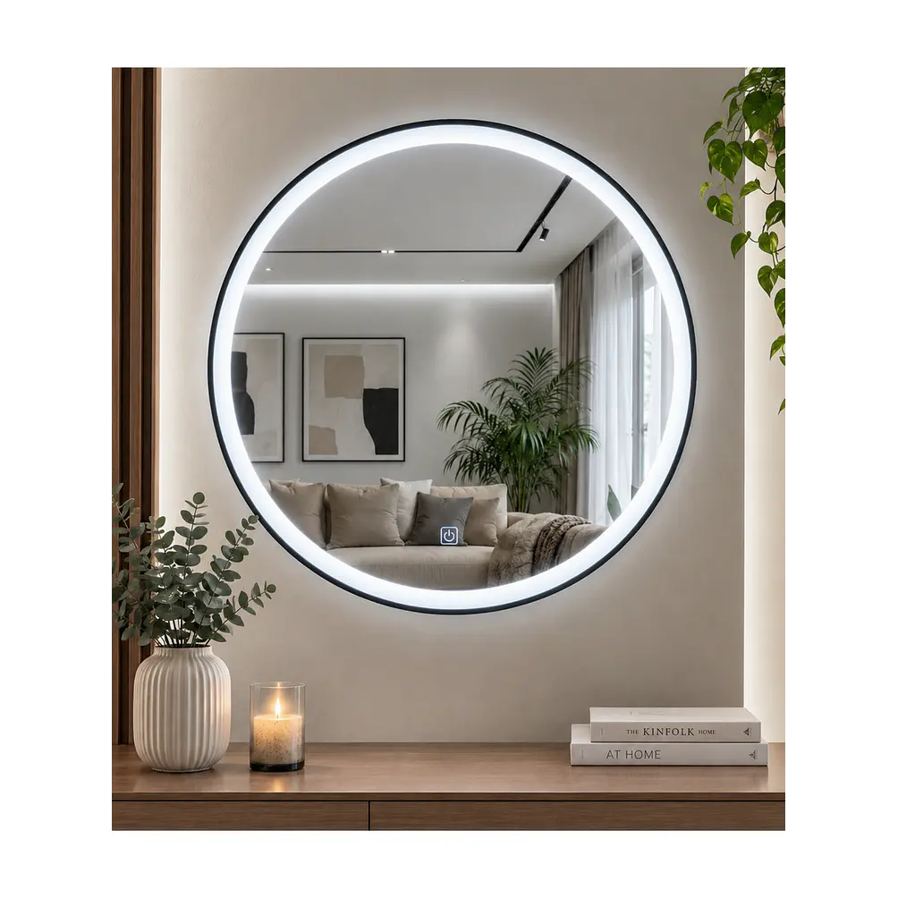 Espejo LED Redondo Black 80 cm 1