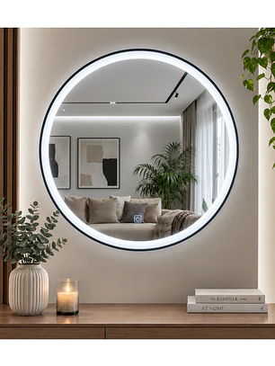 Espejo LED Redondo Black 80 cm