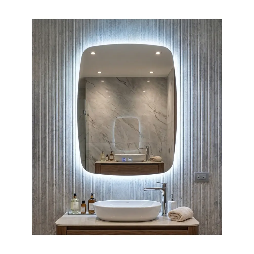 Espejo LED Para Baño Desempañante Sin Marco 60x80 cm 1