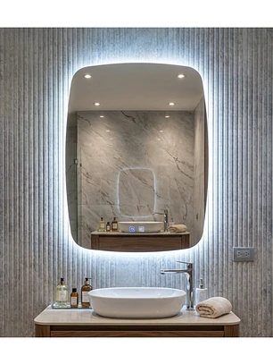 Espejo LED Para Baño Desempañante Sin Marco 60x80 cm