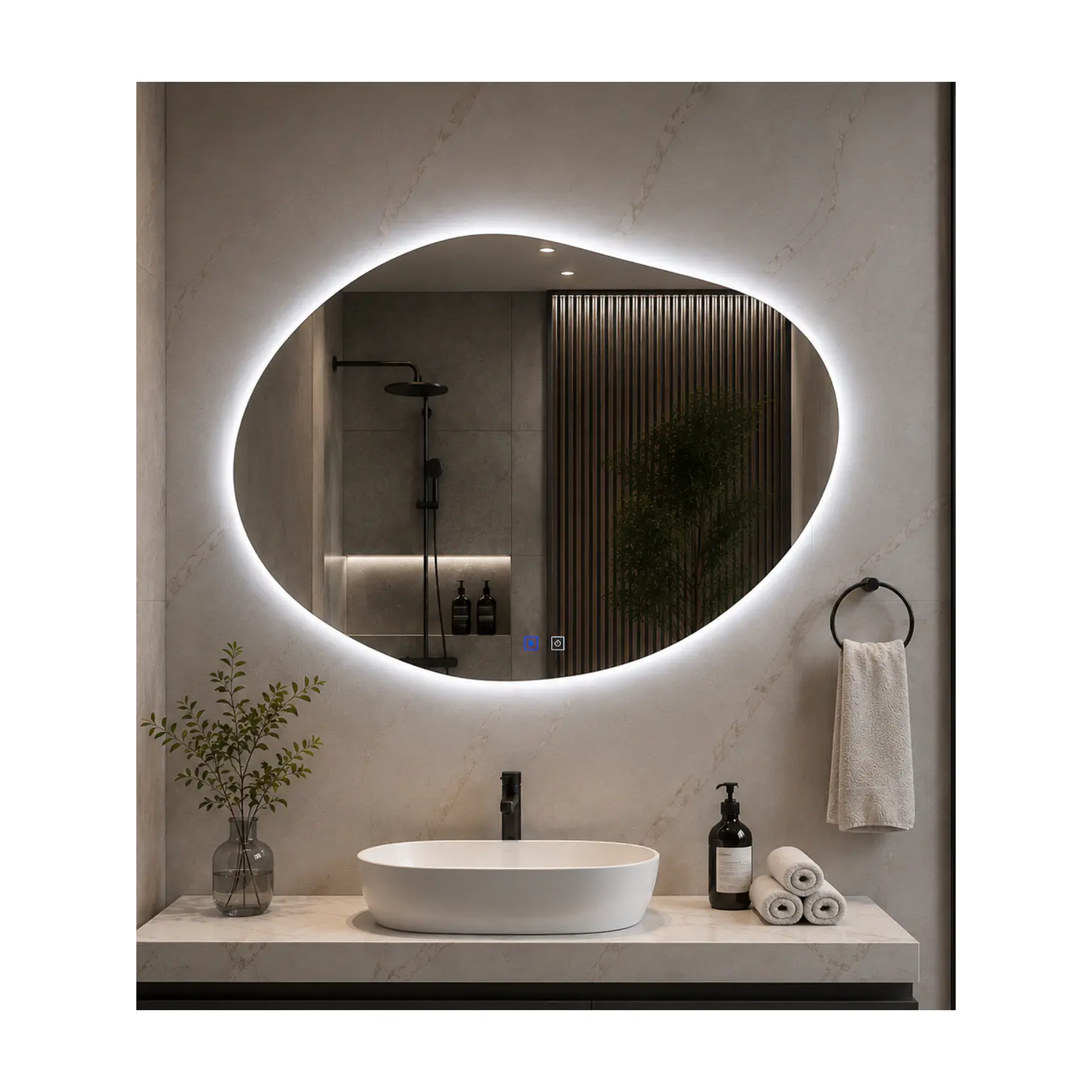 Espejo LED Para Baño Desempañante Sin Marco 60x80 cm 1