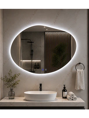 Espejo LED Para Baño Desempañante Sin Marco 60x80 cm
